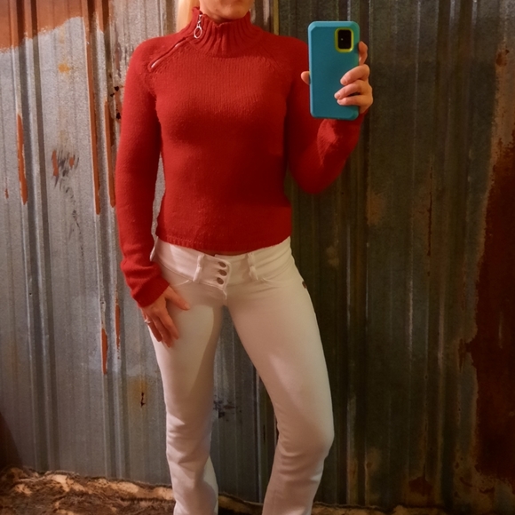 VINTAGE Zippered Turtleneck Braided Knit Energie Sweater - Picture 5 of 15